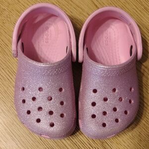 CROCS Kids Glitter Pink Classic Clog